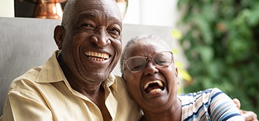 Senior couple laughing