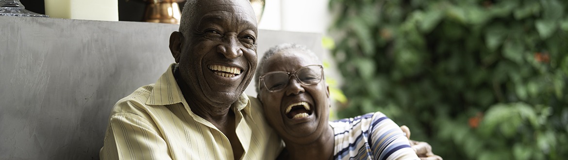 Senior couple laughing